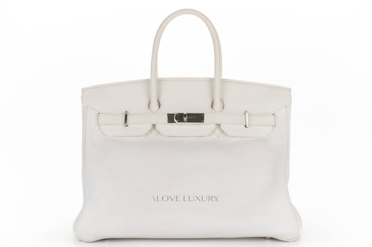 Hermès Birkin 35 White Clemence Palladium Hardware - view 1