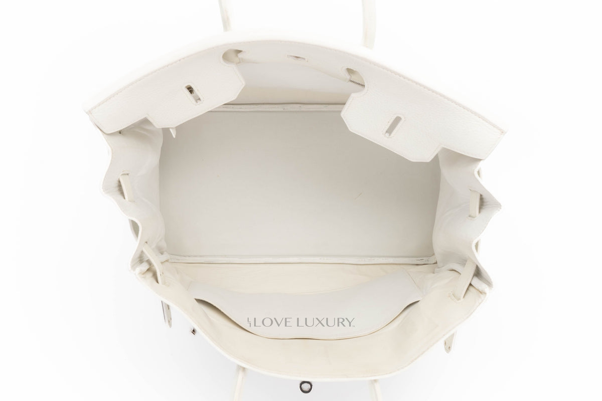 Hermès Birkin 35 White Clemence Palladium Hardware - view 10