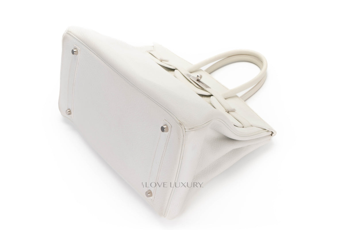 Hermès Birkin 35 White Clemence Palladium Hardware - view 14