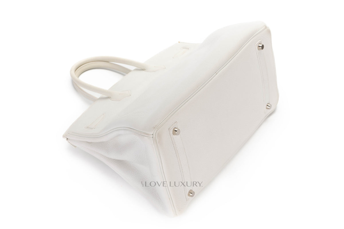 Hermès Birkin 35 White Clemence Palladium Hardware - view 15