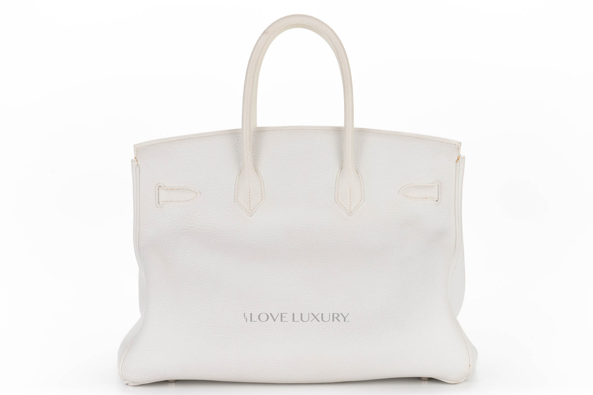 Hermès Birkin 35 White Clemence Palladium Hardware - view 3