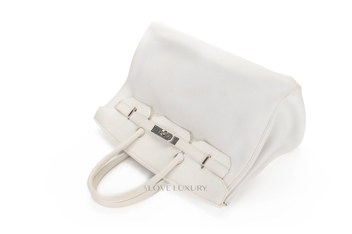 Hermès Birkin 35 White Clemence Palladium Hardware - view 8