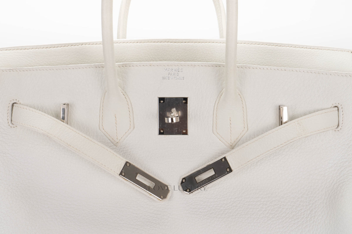 Hermès Birkin 35 White Clemence Palladium Hardware - view 9