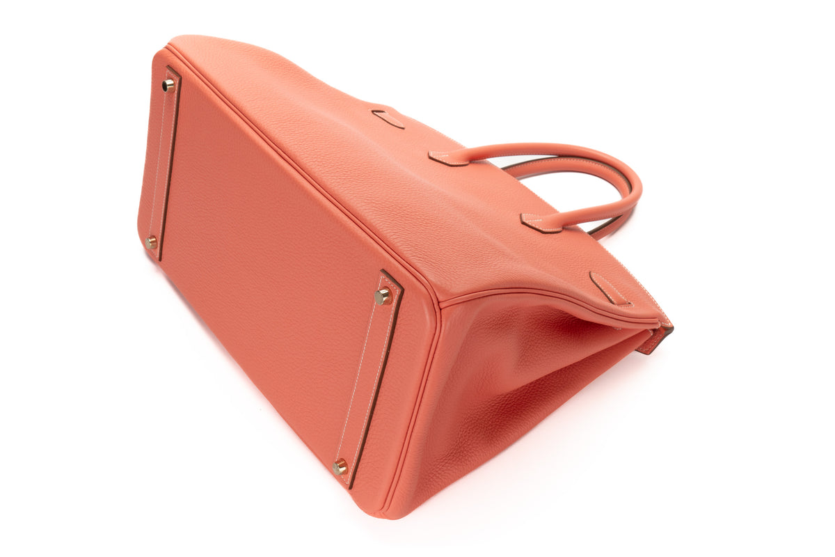 Hermès Birkin 40 Crevette Clemence Gold Hardware - view 12