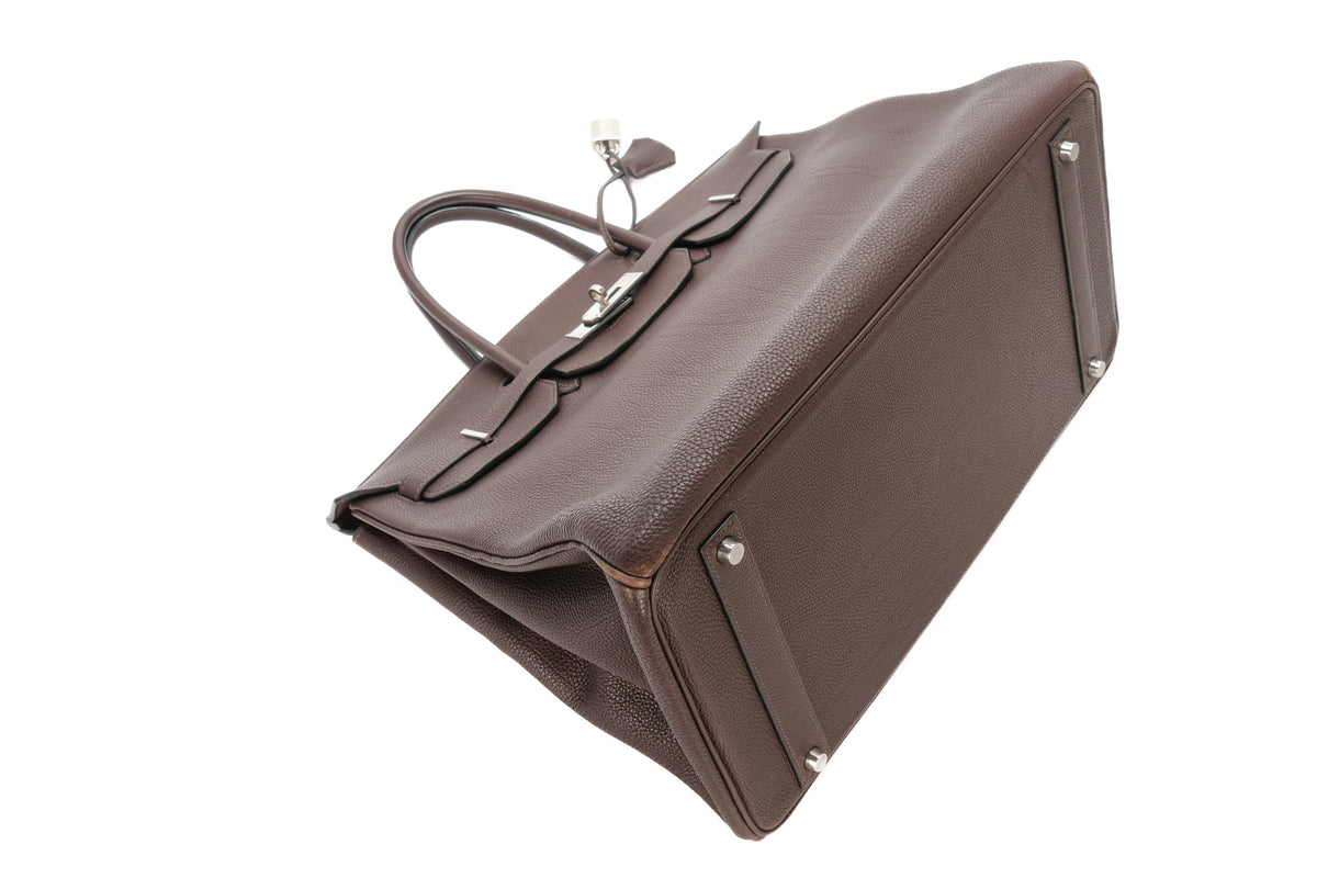 Hermès Birkin 40 Ebene Togo Palladium Hardware - view 8