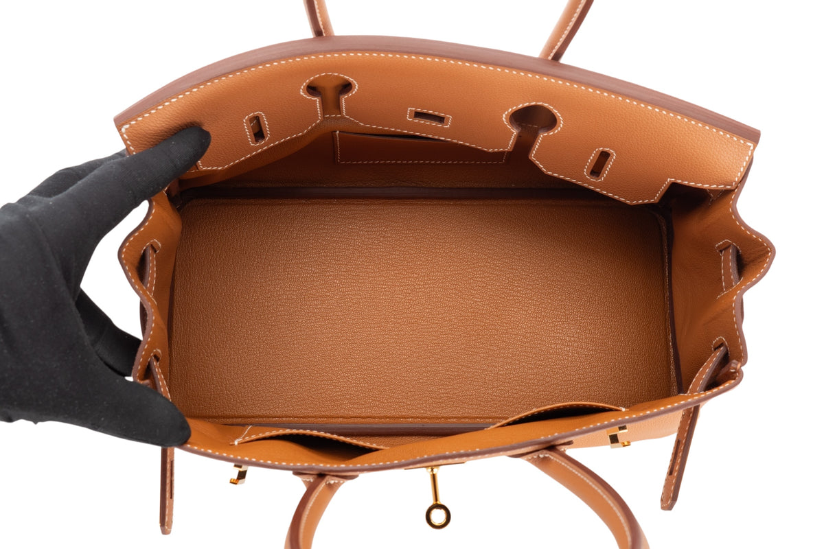 Hermès Shoulder Birkin 29 Gold Evercolor Gold Hardware - view 9