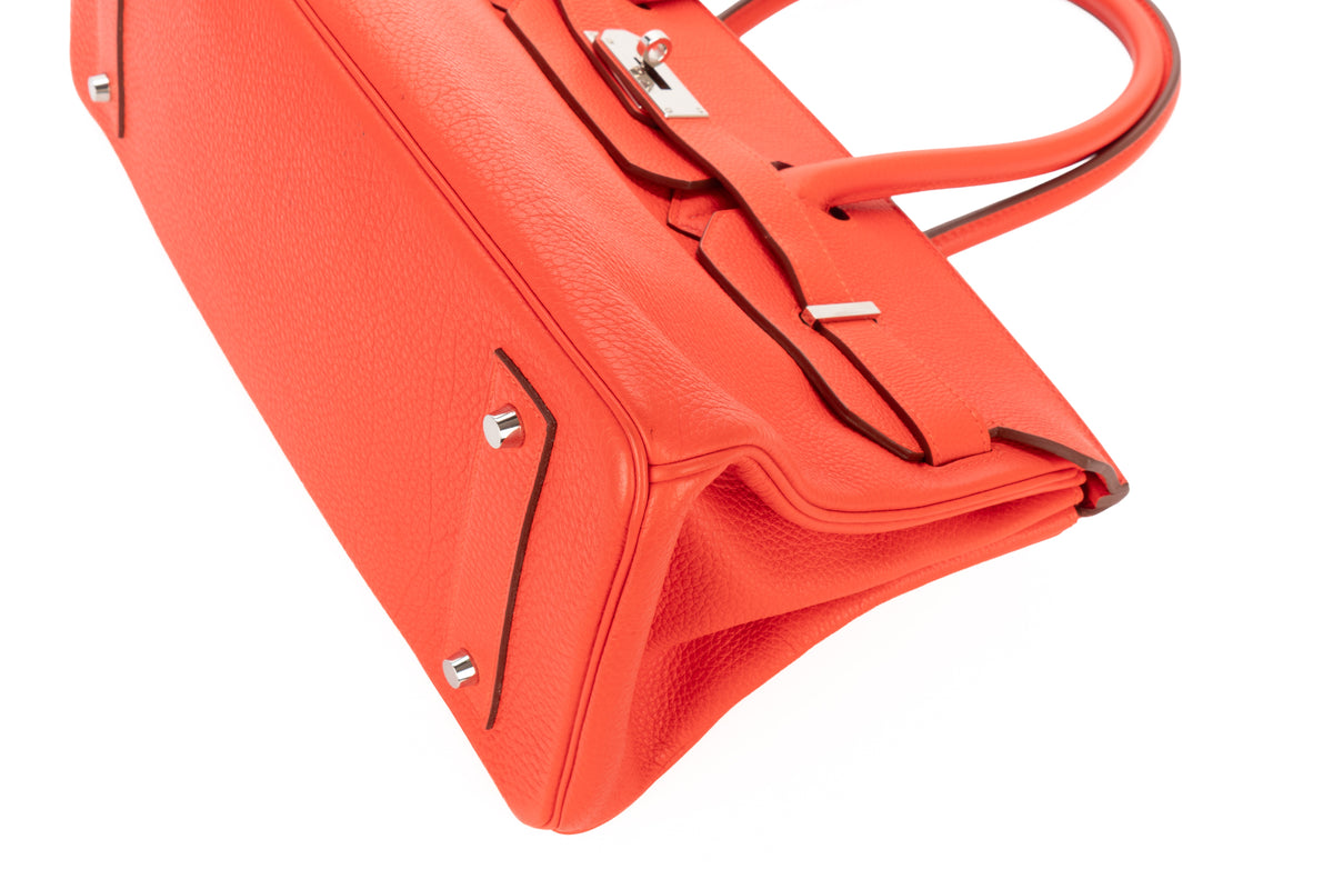 Hermès Shoulder Birkin 42 Rose Jaipur Togo Palladium Hardware - view 11