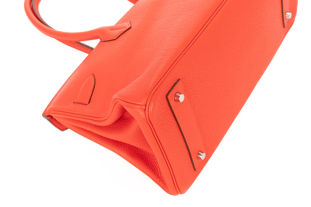 Hermès Shoulder Birkin 42 Rose Jaipur Togo Palladium Hardware - view 12