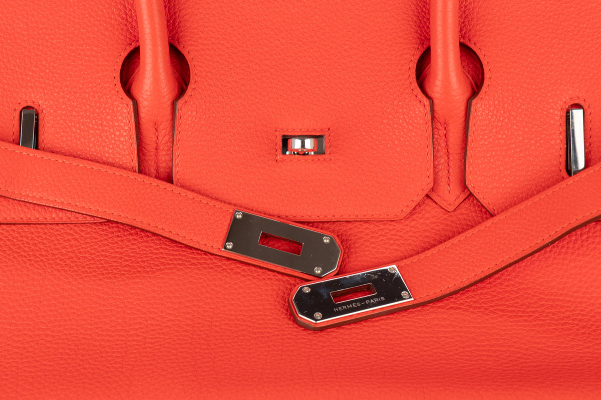 Hermès Shoulder Birkin 42 Rose Jaipur Togo Palladium Hardware - view 7