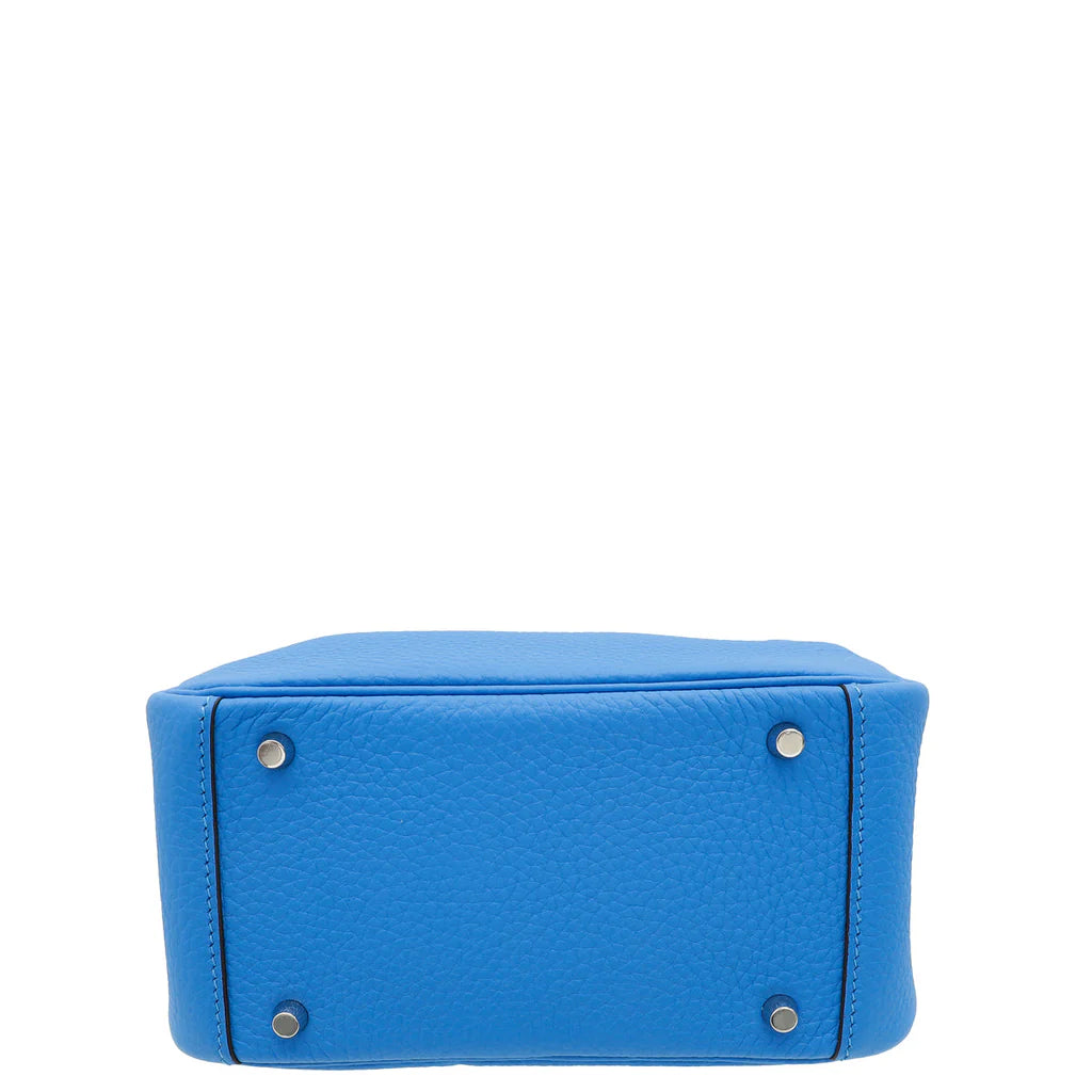 Hermès Mini Lindy – Bleu Hydra Clemence Leather with Palladium Hardware - Zeuskicks