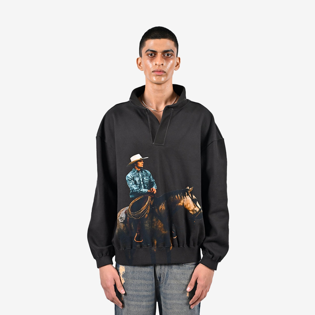Cowboy printed sweatshirt - Brown by HUEMN
