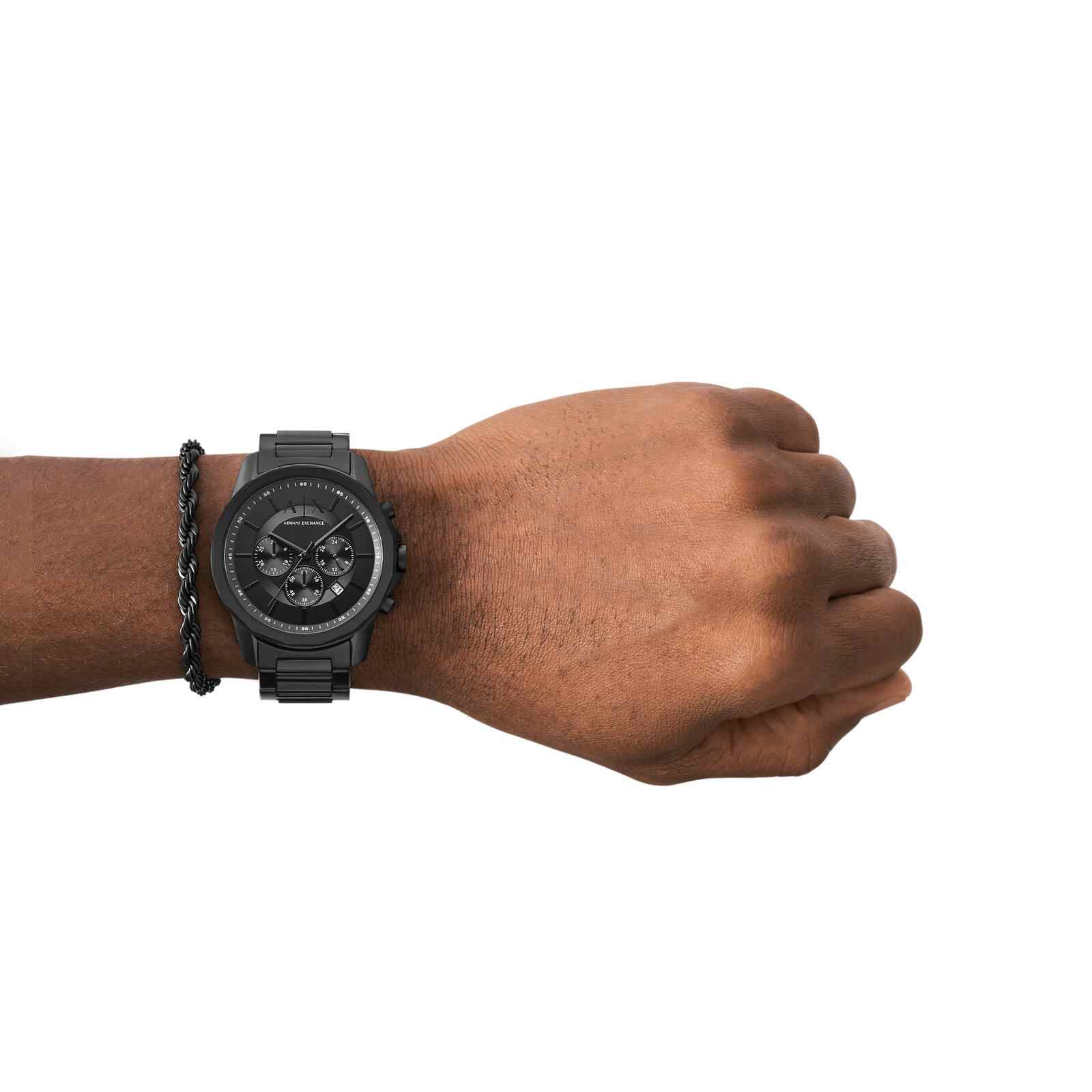 Armani Exchange AX7163SET Men's chronograph watch with black dial