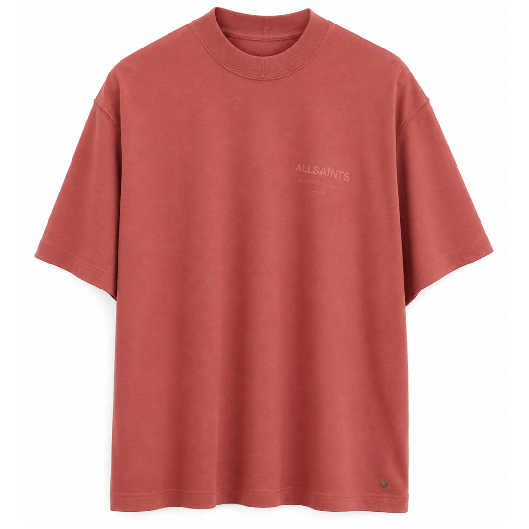 ALL SAINTS ANDER SS OVERSIZED CREW Tee AMARA PINK by ALL SAINTS