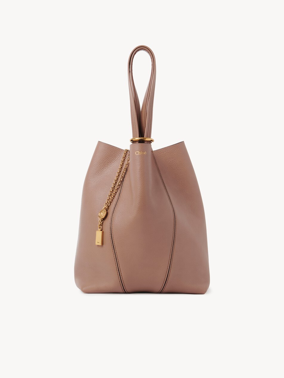 CHLOE Spin tote bag in grained leather Woodrose by CHLOE