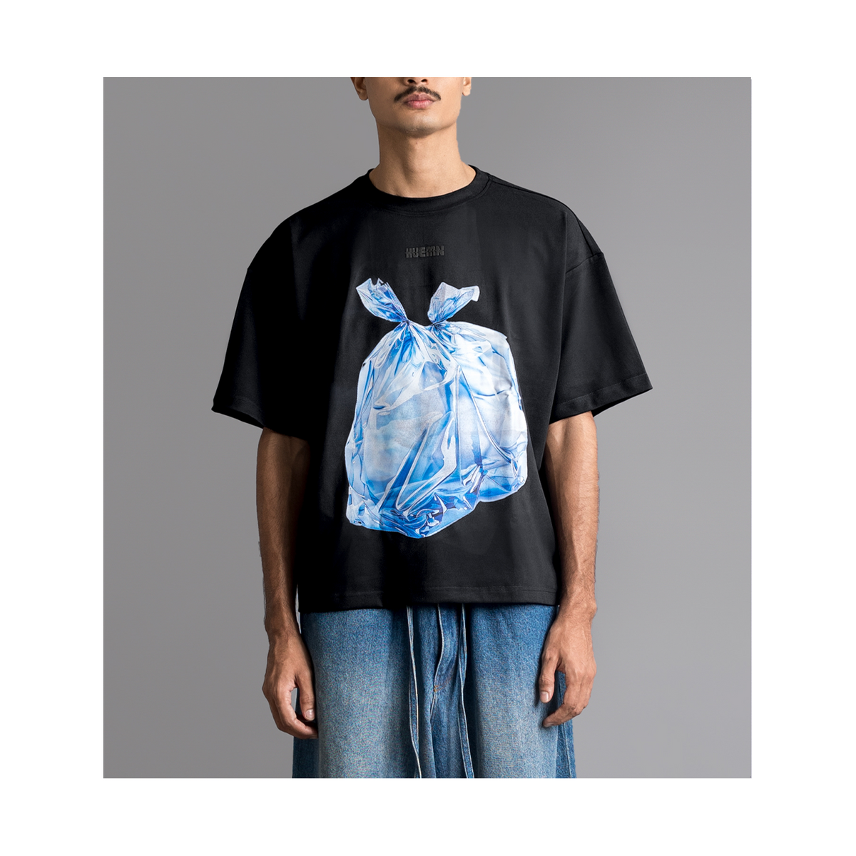 Cold 'Garbage bag' T-shirt (Black) by HUEMN