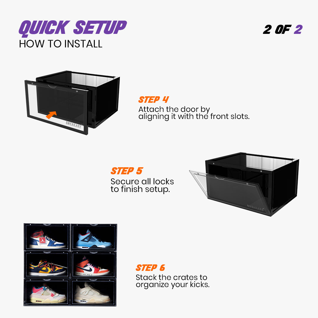 Stack'Em Sneaker Crates | Black (Side Drop) by Sneakare