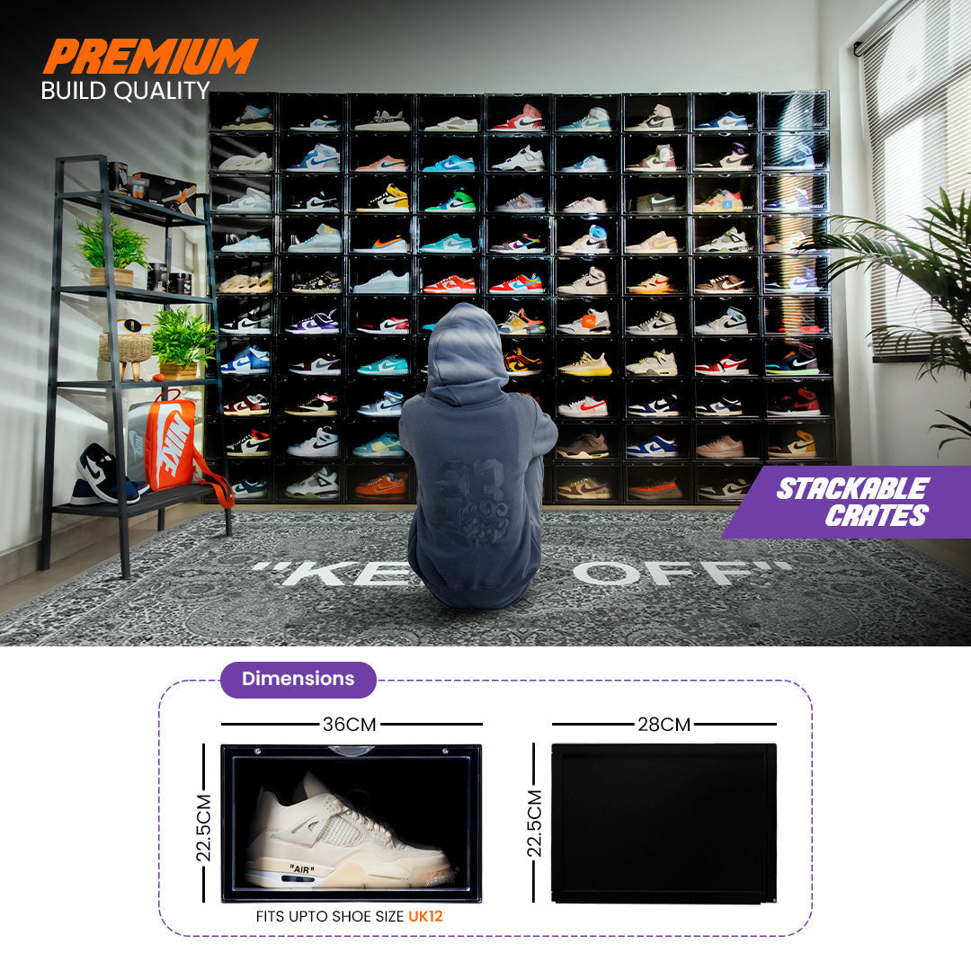 Stack'Em Sneaker Crates | Black (Side Drop) by Sneakare