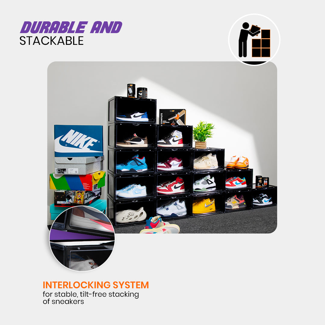 Stack'Em Sneaker Crates | Black (Side Drop) by Sneakare