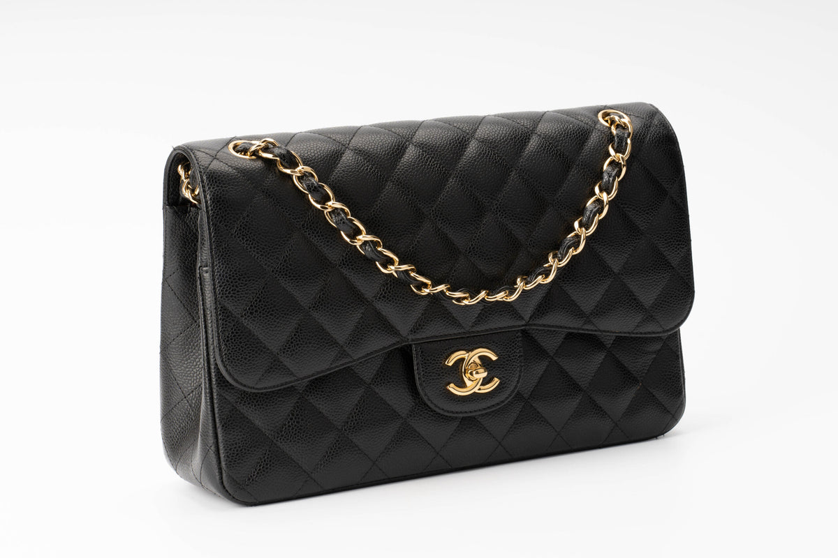 Chanel Jumbo Classic Flap Black Caviar Gold Hardware - view 2