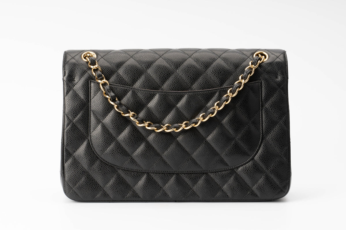 Chanel Jumbo Classic Flap Black Caviar Gold Hardware - view 3