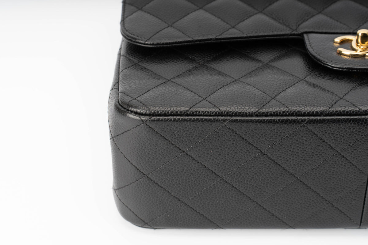 Chanel Jumbo Classic Flap Black Caviar Gold Hardware - view 7
