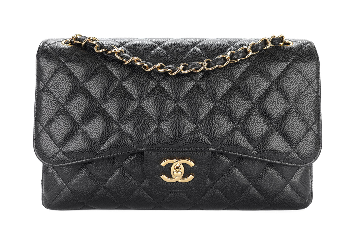 Chanel Jumbo Double Classic Flap Black Caviar Gold Hardware - view 1