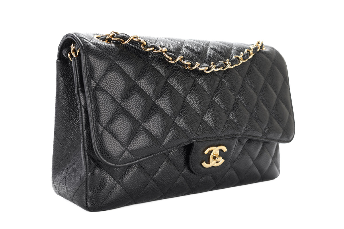 Chanel Jumbo Double Classic Flap Black Caviar Gold Hardware - view 2