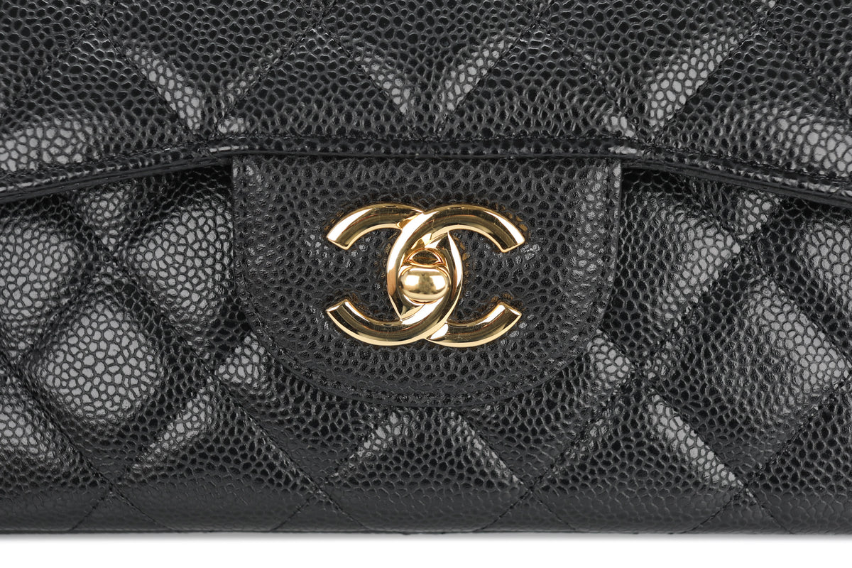 Chanel Jumbo Double Classic Flap Black Caviar Gold Hardware - view 7