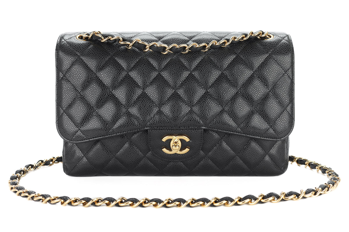 Chanel Jumbo Double Classic Flap Black Caviar Gold Hardware - view 8