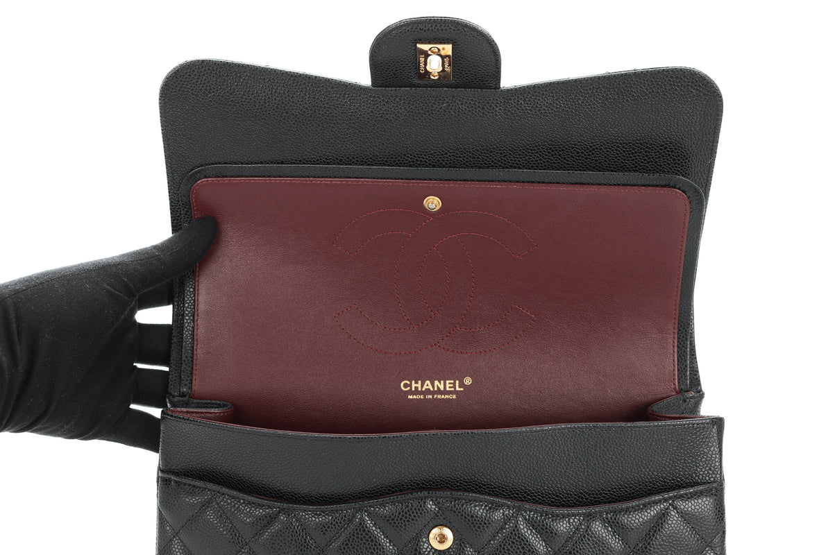 Chanel Jumbo Double Classic Flap Black Caviar Gold Hardware - view 10