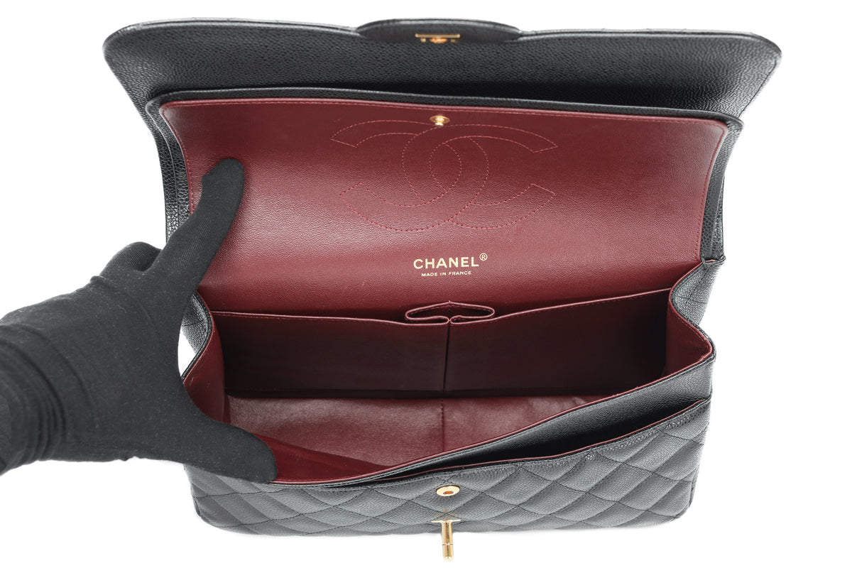 Chanel Jumbo Double Classic Flap Black Caviar Gold Hardware - view 11