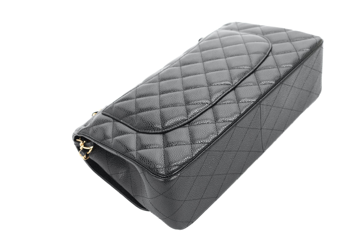 Chanel Jumbo Double Classic Flap Black Caviar Gold Hardware - view 14