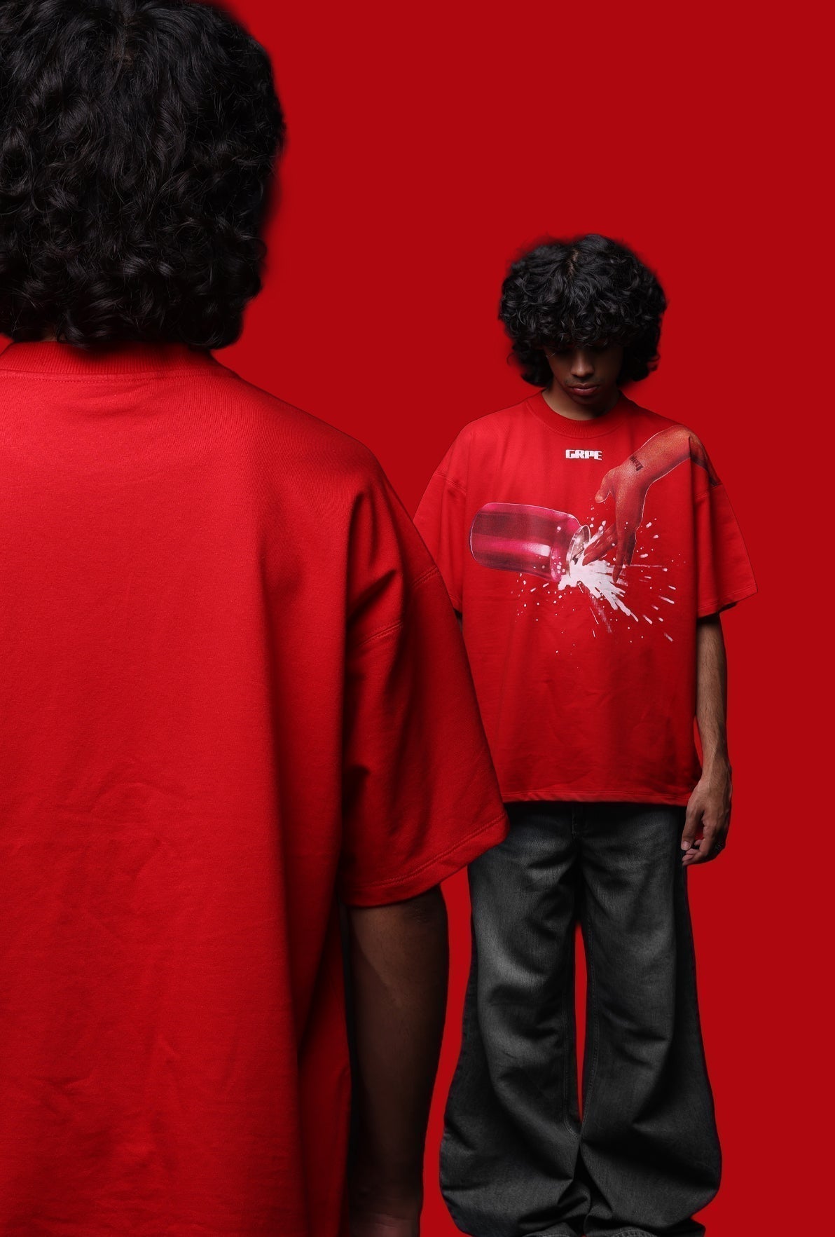 RED LIQUID DESIRE T-SHIRT by GRYAPE