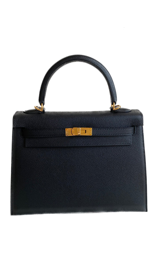 Hermès Kelly 25 Black Epsom with Gold Hardware - Zeuskicks