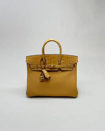 Hermès Birkin 25 Touch – Caramel Niloticus & Togo Leather with Gold Hardware - Zeuskicks