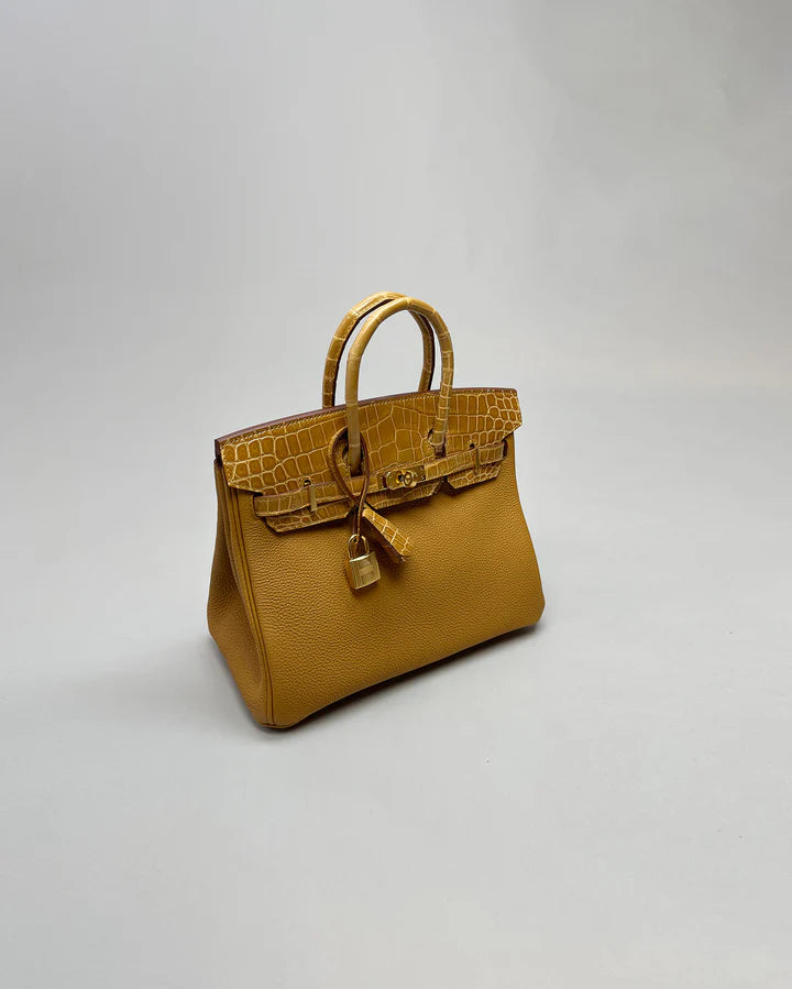 Hermès Birkin 25 Touch – Caramel Niloticus & Togo Leather with Gold Hardware - Zeuskicks