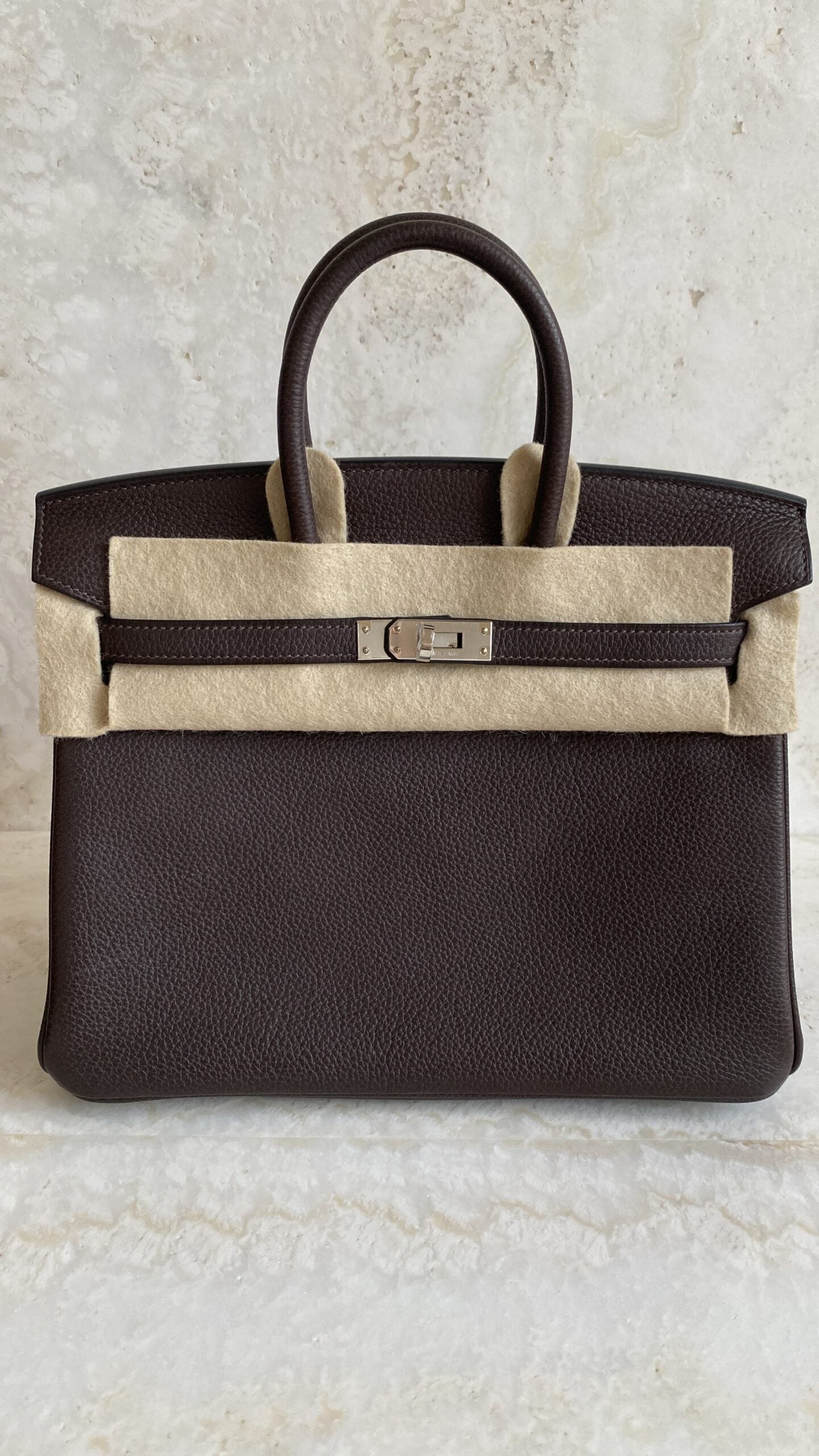 Hermès Birkin 25 Ebene Barenia Faubourg – Silver Hardware