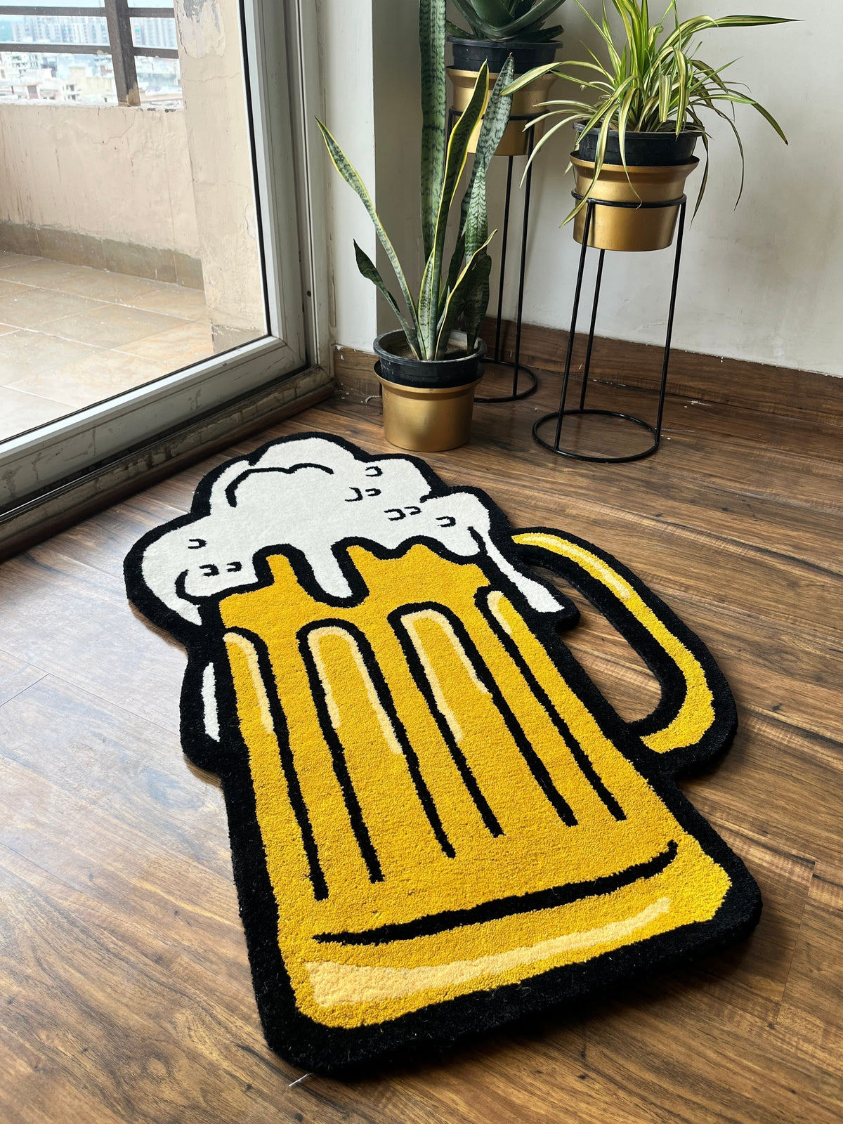 Beer Mug Hand Tufted  Custom Rug by The Drip Co. by THE DRIP CO. RUGS