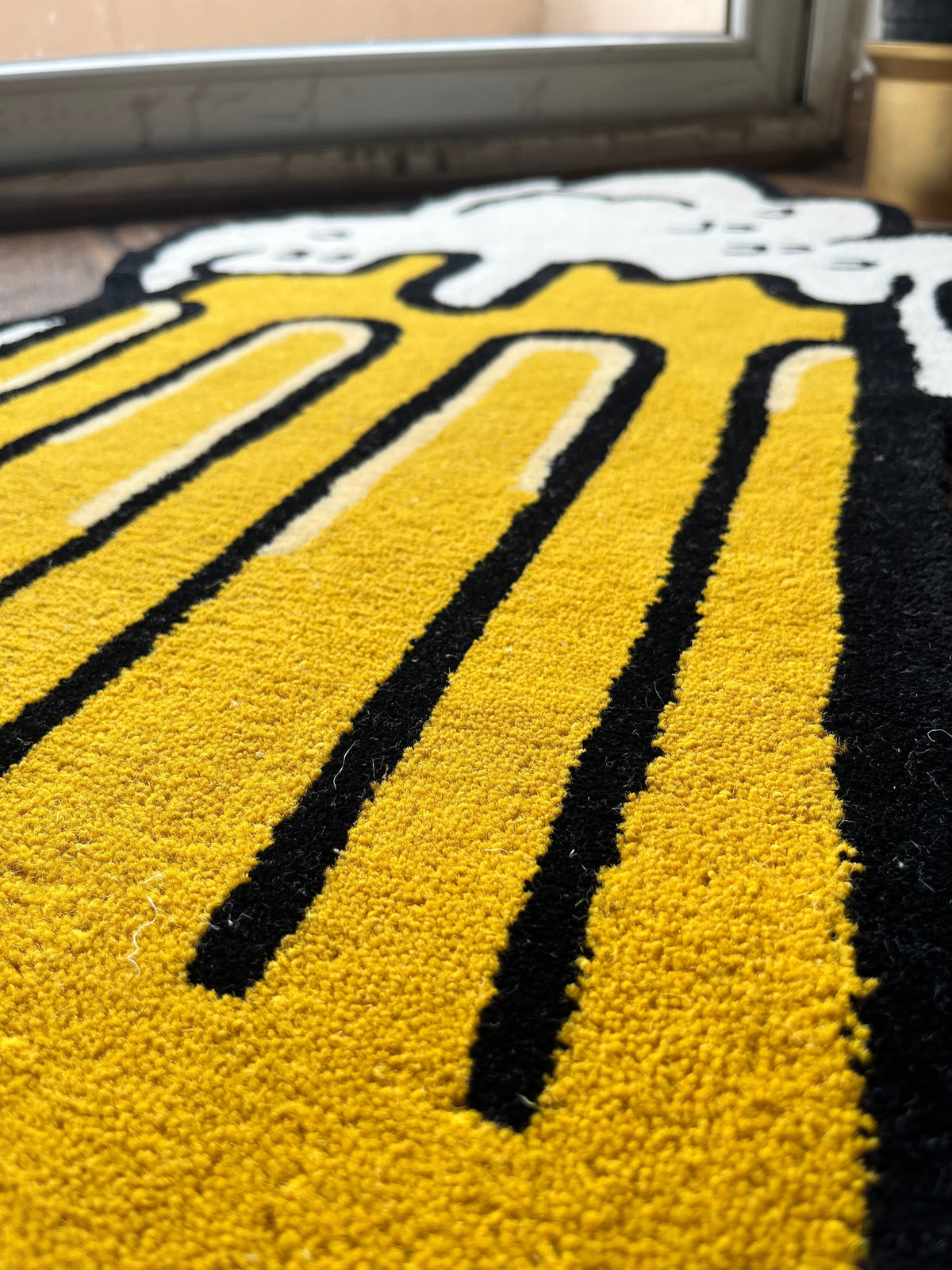 Beer Mug Hand Tufted  Custom Rug by The Drip Co. by THE DRIP CO. RUGS