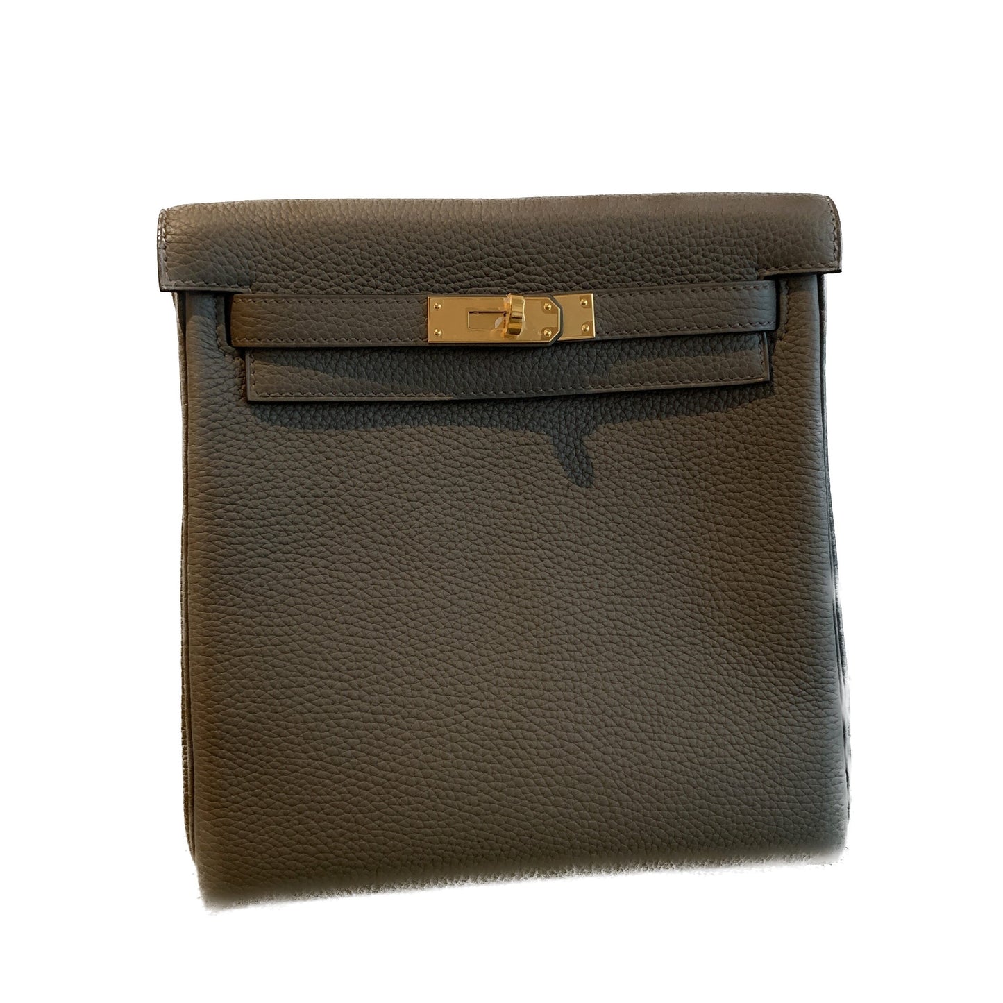 Hermès Kelly Ado Gris Etain Clemence with Gold Hardware