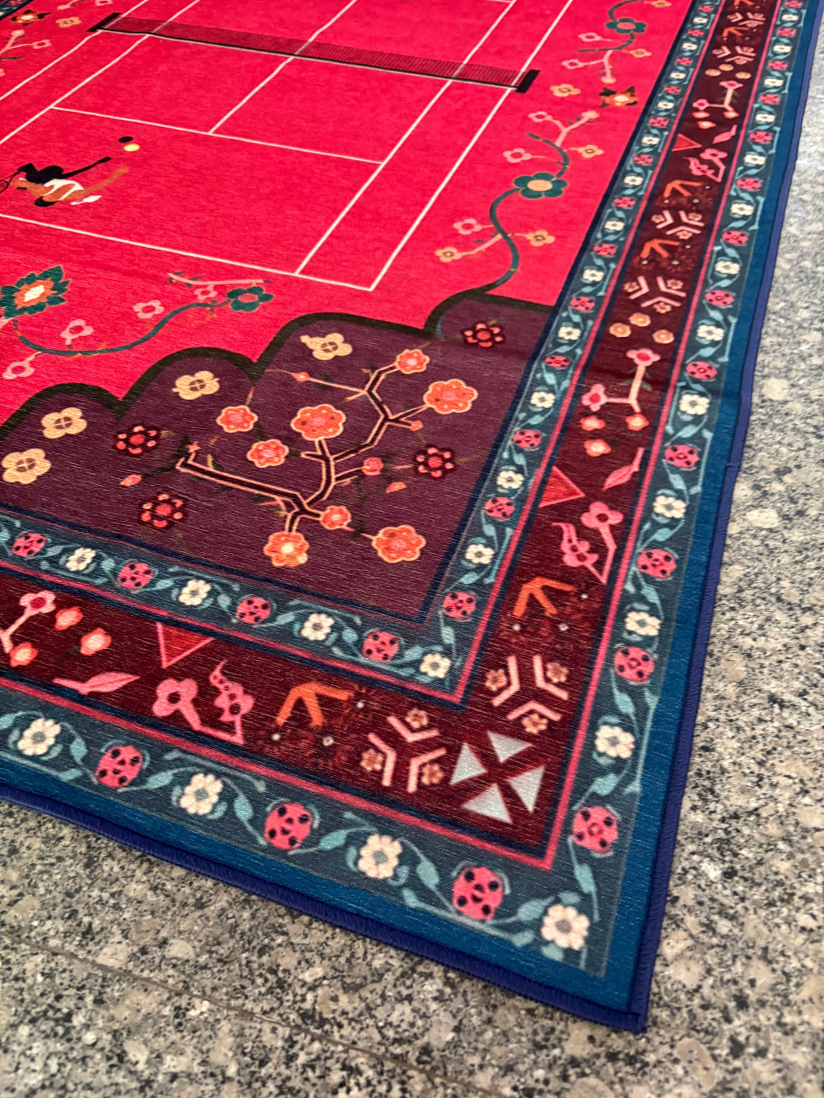 Pink tennis Traditional Washable Rug by THE DRIP CO. RUGS