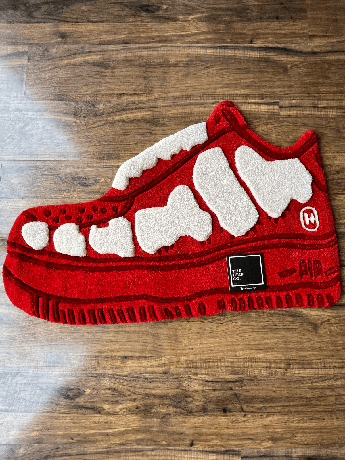 Red High Low sneaker Rug by THE DRIP CO. RUGS