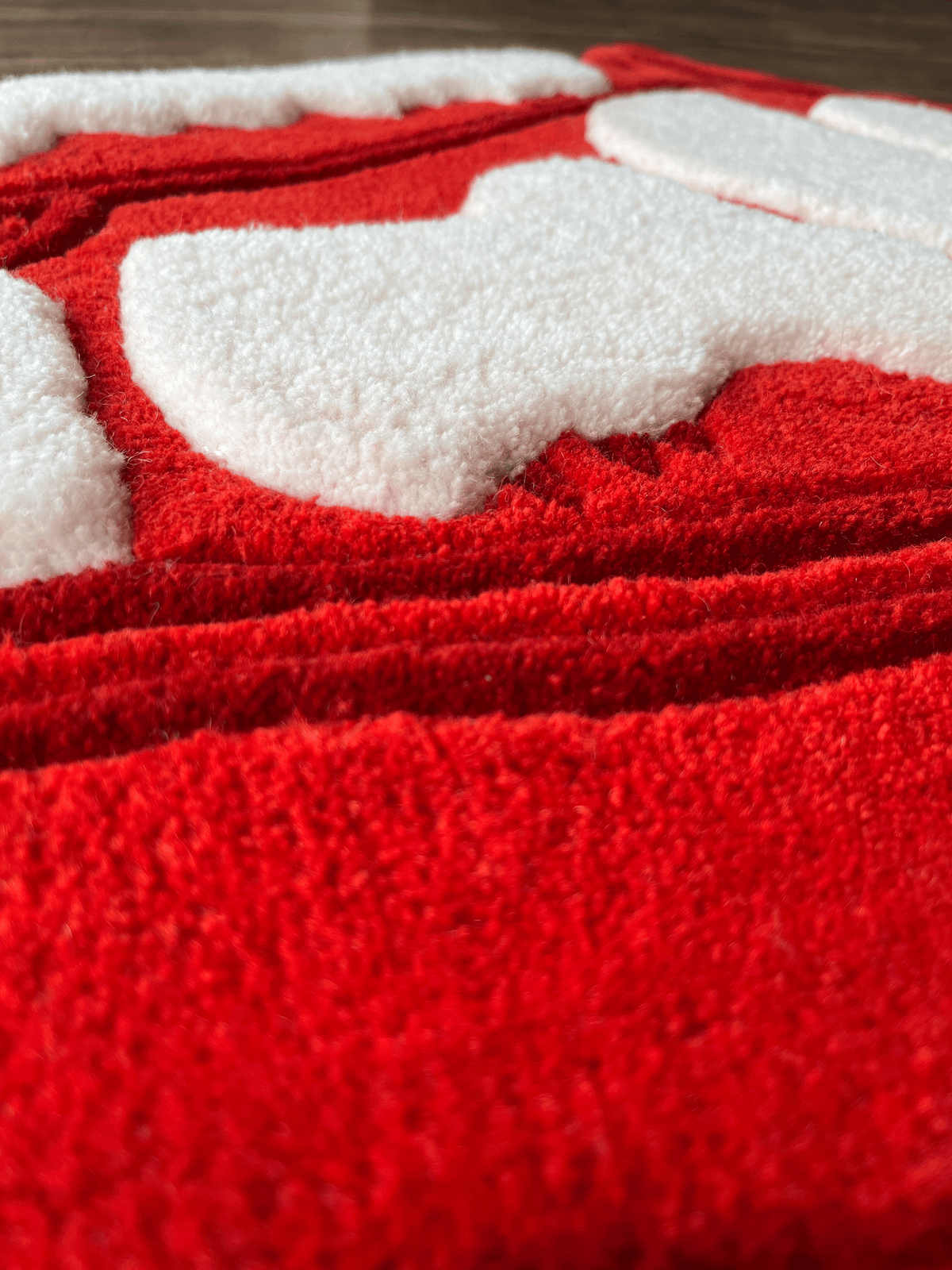 Red High Low sneaker Rug by THE DRIP CO. RUGS