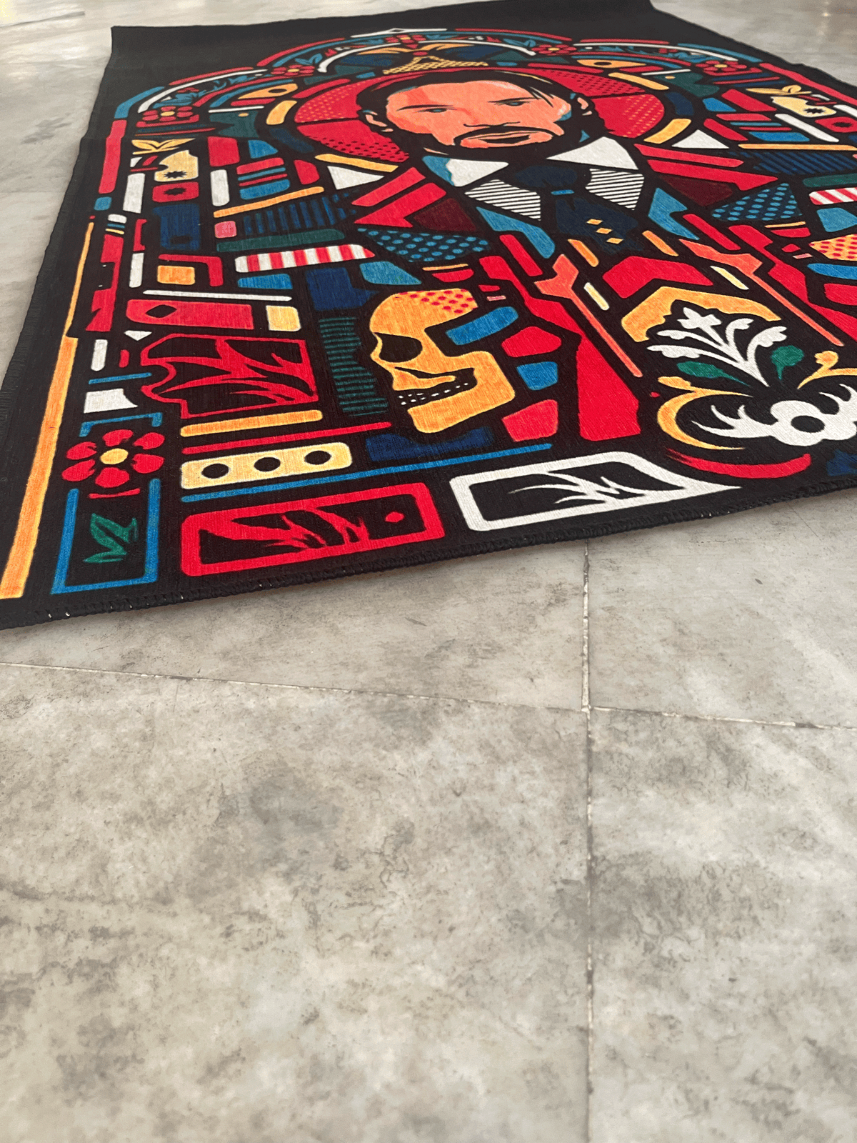 Keenu Reves Printed Washable Custom Rug by THE DRIP CO. RUGS