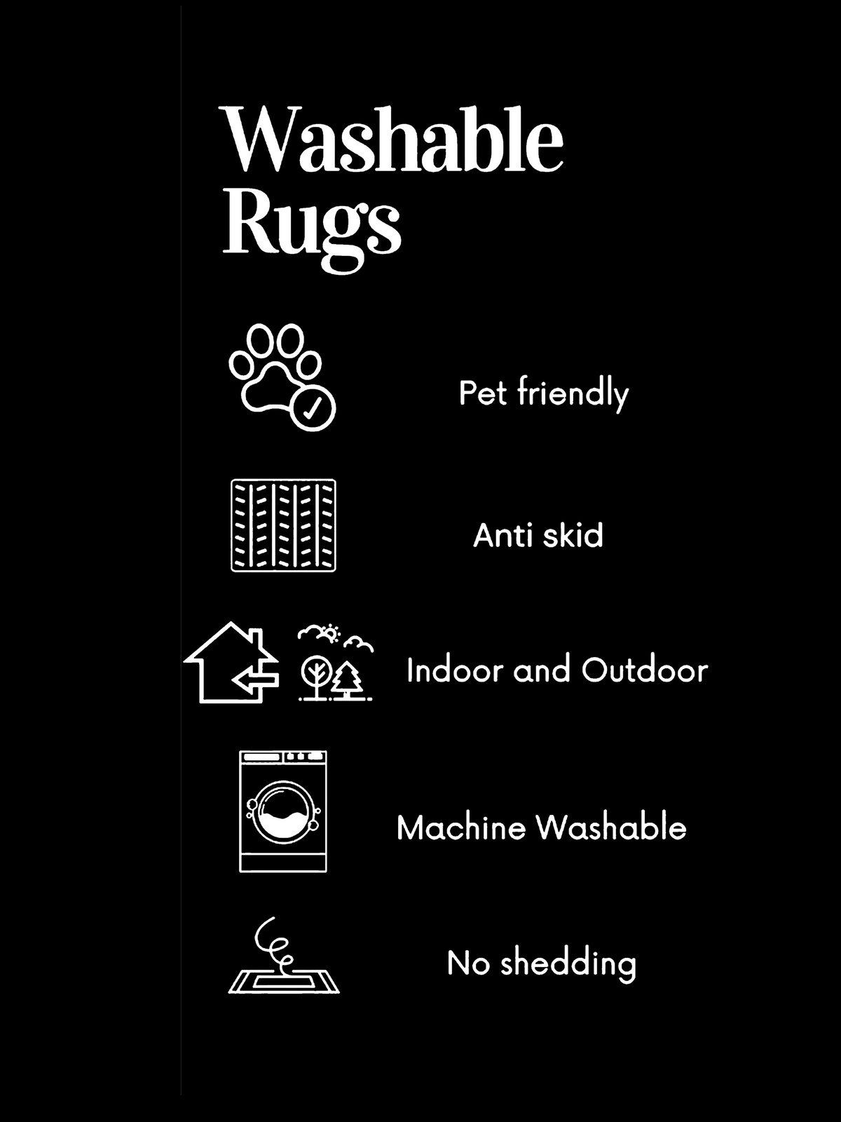 Monochromatic Smoking Dog Traditional Washable Custom Rug by THE DRIP CO. RUGS