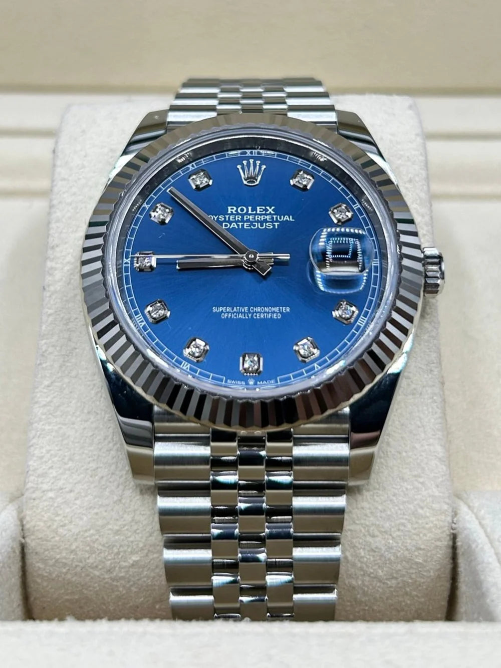 Men’s Rolex Datejust 36 126334 Blue Diamond Dial Jubilee Steel Watch