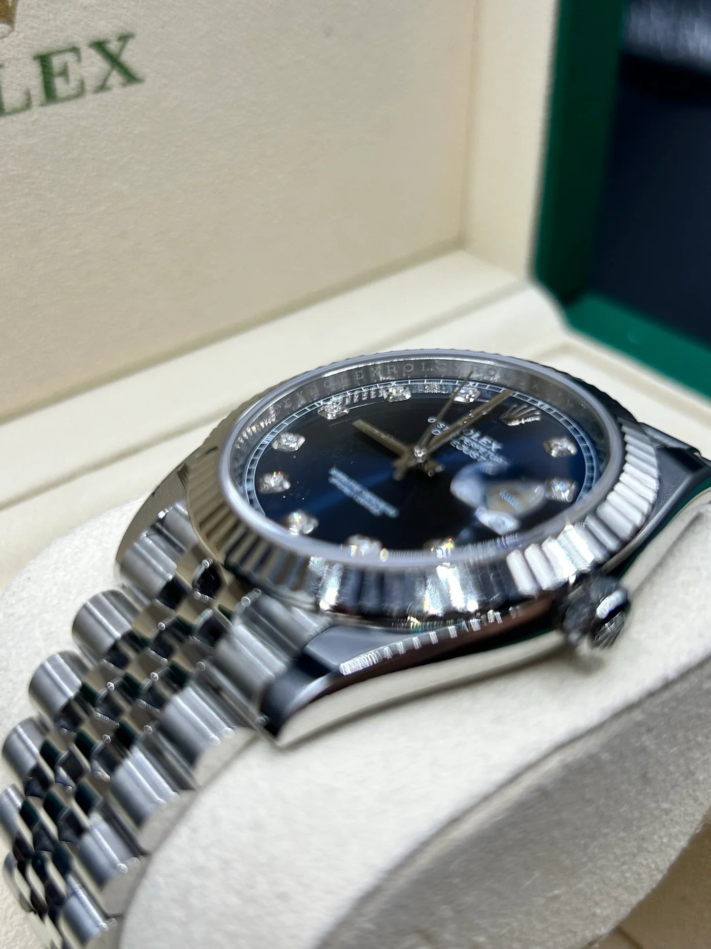 Men’s Rolex Datejust 36 126334 Blue Diamond Dial Jubilee Steel Watch