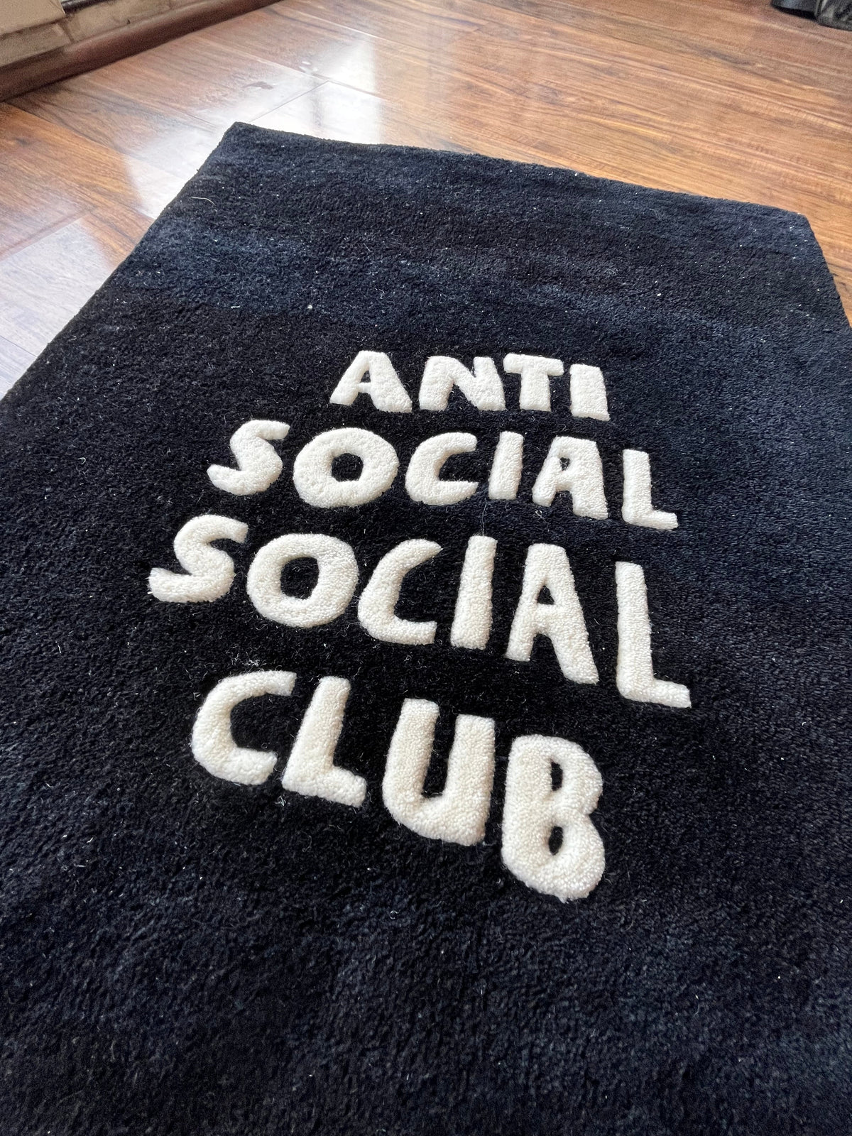 Anti-Social Social-Club Hand Tufted Custom Rug by Drip Co. by THE DRIP CO. RUGS