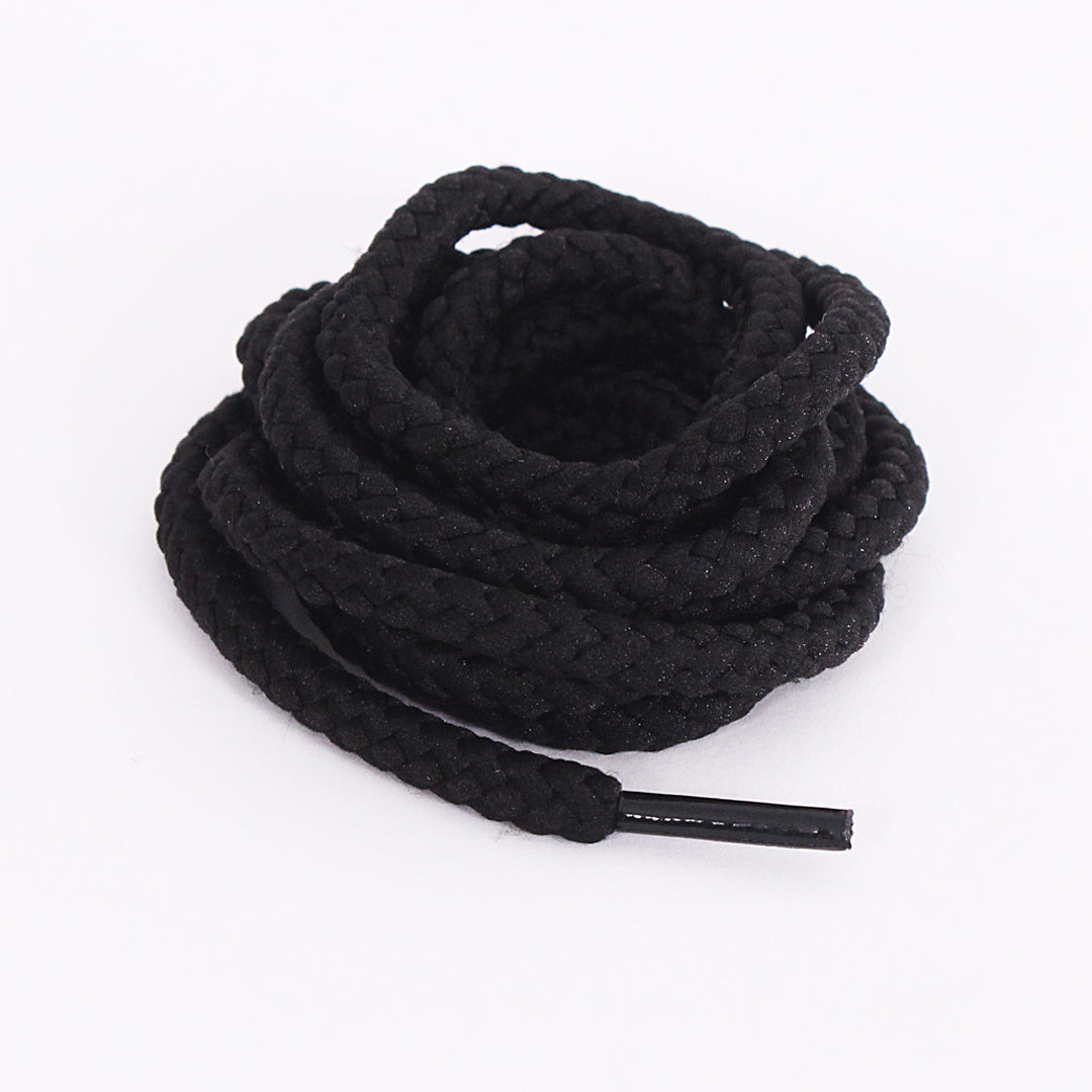 Black Braided Rope Slim Sneaker Laces | Premium Slimcord Shoelaces by KNOTTY by KNOTTY