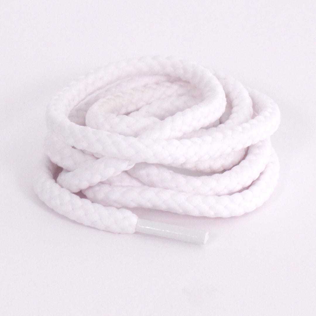 White Braided Rope Slim Sneaker Laces | Premium Slimcord Shoelaces by KNOTTY by KNOTTY